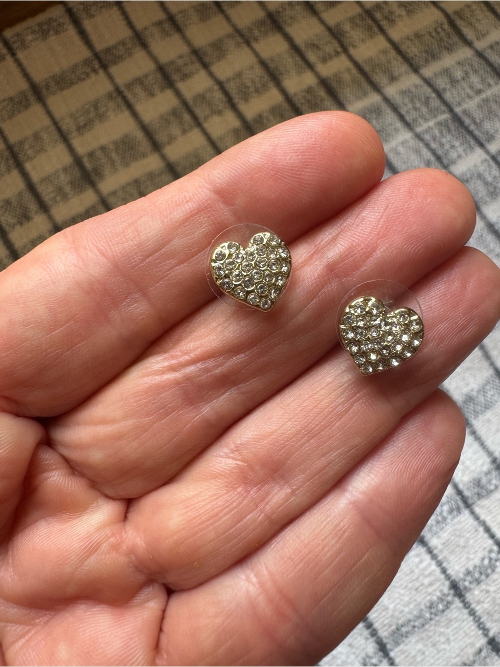 J. Crew Heart Crystal Stud Earrings